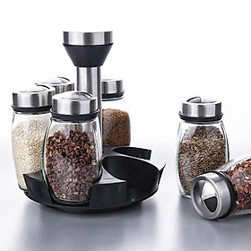 Mua Bộ 6 hủ đựng gia vị kèm khay xoay 360 độ