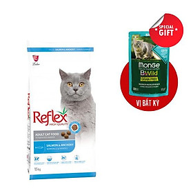 Thức ăn cho mèo Reflex Adult Cat Food Salmon & Anchovy (vị cá hồi & cá cơm) 15kg