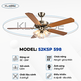 Mua Quạt trần chùm đèn Klasse 52KSP 598 Hàng chính hãng