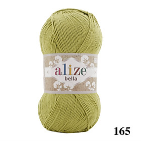 Cuộn sợi cotton hè trơn Bella 100 hãng Alize Yarns đan móc áo, váy, khăn hè siêu mát