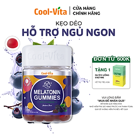 Kẹo Dẻo Melatonin Hỗ Trợ Giấc Ngủ Ngon Sleep Well Gummies & Hỗ Trợ Giảm Căng Thẳng Vị Việt Quất Kết Hợp Vitamin B6 Coolvita – (60 viên x 3g)/hộp