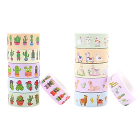 Combo 12 Cuộn Băng Keo Giấy Trang Trí Paper Tape 1.5cm x 2.5m