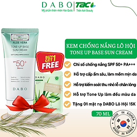 Kem chống nắng Lô Hội dưỡng da, nâng tone DABO Aloe Vera Tone-up Base Sun Cream