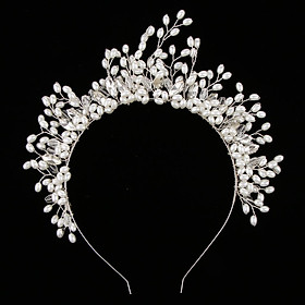 Wedding Party Women's Faux Pearl Rhinestones Headband Bride Bridesmaids Crown Hair Band