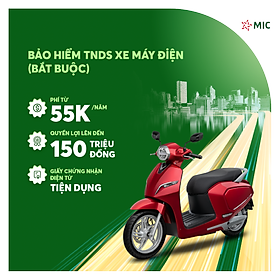 Bảo hiểm TNDS Xe máy điện (bắt buộc), số tiền bồi thường 150 triệu, giấy chứng nhận điện tử tiện dụng