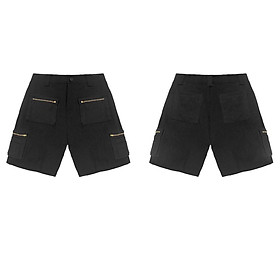 Quần Short RANVERBAE MULTI-ZIP Đen