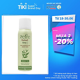 Xịt Phun Sương Khử Mùi Chiết Xuất Thiên Nhiên Refre Natural Spray Green Tea Hương Trà Xanh (50g)