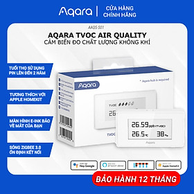 Cảm Biến Chất Lượng Không Khí AQARA TVOC Air Quality Monitor-Đo Nhiệt Độ Ẩm Hiển Thị Màn Hình Tương Thích Homekit Hàng Chính Hãng