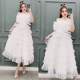 Đầm xoè cúp ngực xếp tầng nơ eo TRIPBLE T DRESS - SIZE M/L - MS228V