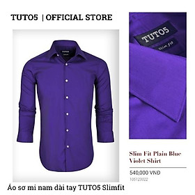 Áo sơ mi công sở trung niên nam TUTO5 Menswear dài tay trơn Slim Fit Pain Blue Violet Shirt cotton chống nhăn cao cấp phong cách trẻ trung, nam tính tím violet 105123022