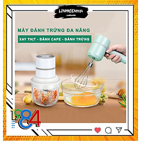 MÁY XAY TỎI , THỊT, ĐÁNH TRỨNG ĐA NĂNG 3IN1 - ĐẦU SẠC USB TIỆN LỢI