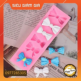 Khuôn silicon 3D tạo hình 6 nơ làm bánh rau câu, trang trí bánh kem