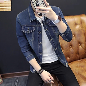 ÁO KHOÁC JEAN NAM TRƠN XANH ĐẬM