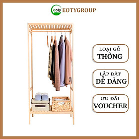 Mua Kệ gỗ treo quần áo Shelf Hanger - Tủ treo quần áo gỗ 2 tầng Eotygroup