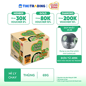 Thùng 24 Ly Mì Chay Cung Đình Rau Nấm Chua Cay (69g / Ly)