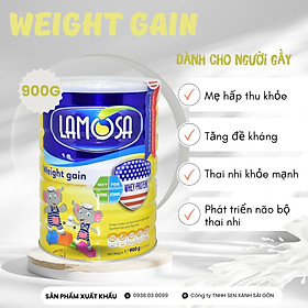 Sữa Bột dinh dưỡng dành cho người gầy Lamosa WEIGHT GAIN 900G hàng xuất khẩu