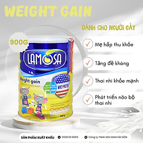 Sữa Bột dinh dưỡng dành cho người gầy Lamosa WEIGHT GAIN 900G hàng xuất khẩu