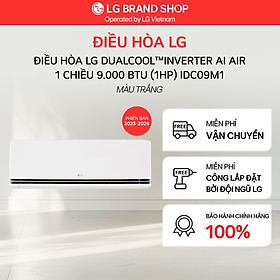 [Chỉ giao Miền Bắc/Nam] Điều hòa LG DUALCOOL Inverter AI Air 1 chiều 1HP IDC09M1 - Hàng Chính Hãng