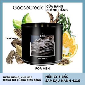 Mua Nến ly 3 bấc sáp đậu nành For Men Goose Creek (411g) - Teakwood
