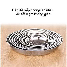Combo 8 đĩa ăn uống nhà cửa chất liệu inox an toàn sức khỏe dễ dàng vệ sinh
