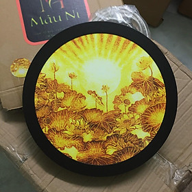 Mua Đèn thờ Hào quang in tranh trúc chỉ  khung sắt  đường kính 30cm nhiều mẫu (đặt tượng thờ cao 25cm đến 40cm