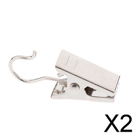 2x10Pcs Heavy Duty Curtain Clips with Hook Spring Clamps Hanger Clips Glider Silver