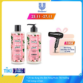 Combo Sữa Tắm + Sữa Dưỡng Thể Love Beauty And Planet Làm Sáng Da (400ml/Chai)