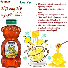 Mật Ong Mỹ Kirkland Signature Raw Organic Honey Bear Giúp tăng sức đề kháng