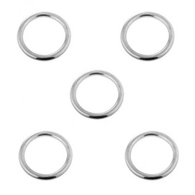 4x5 Pieces Smooth Welded Polished Boat Marine Stainless Steel O Ring 3 x 15mm
