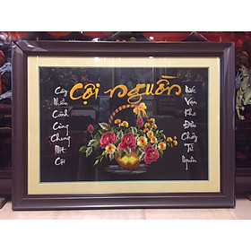Tranh thêu thư pháp Cội Nguồn