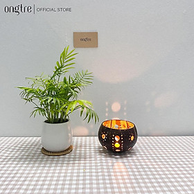 Mua Chén để nến  đựng nến ONGTRE bằng gáo dừa trang trí không gian( không kèm nến)