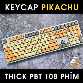 Mua Keycap PIKACHU Profile Thick PBT Dyesub 108 Phím Cho Bàn Phím Cơ