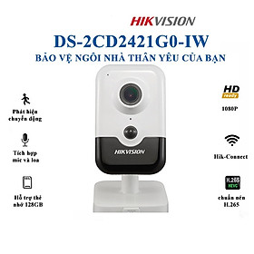 Camera wifi Hikvison Cube DS-2CD2421G0-IW H265+ đàm thoại 2 chiều - Hàng chính hãng