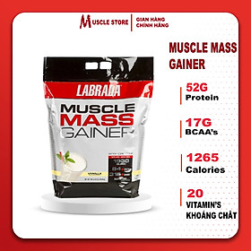 [Chính hãng] Labrada | Muscle Mass Gainer (5.4kg) Sữa Tăng Cân Tăng Cơ Bổ Sung 1265 Calo, 52g Protein & Vitamin