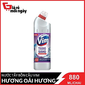 Nước tẩy bồn cầu VIM Trắng Sáng Than hoạt tính và hoa oải hương Tím 880ml