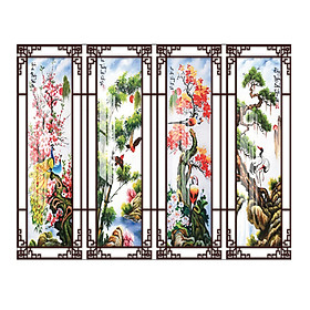 Mua Bộ 4 - Tranh treo tường - Trang trí phòng khách/Tứ quý 3D/Gỗ MDF Hàn Quốc/Chống ẩm mốc  mối mọt T3M-10793
