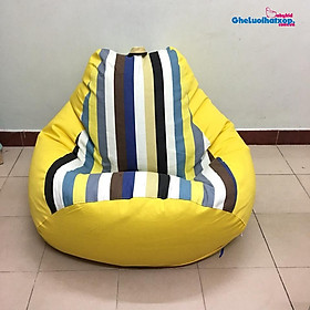 Mua Ghế xốp dáng lê hình thú  cỡ L  thô canvas phối da lộn nhiều màu Babykid (gồm vỏ và hạt xốp)