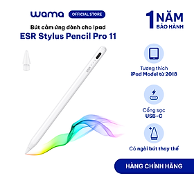 Bút Cảm Ứng ESR màu trắng dày 1.5 mm kèm ngòi bút thay thế cho iPad - Hàng chính hãng