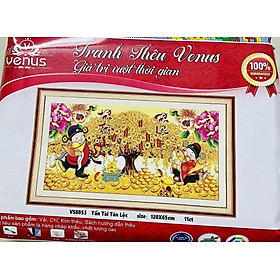 Mua Tranh thêu kín Tấn tài tấn lộc vs8053  kích thước 120 x 65 cm