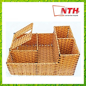 Mua Giỏ Nhựa Giả Mây Đựng Đũa Muỗng  Lọ Gia Vị  Khăn Giấy ... - NTH