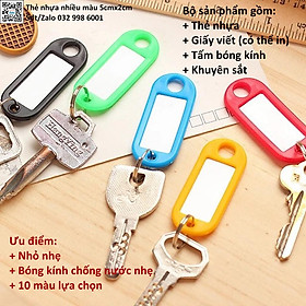 combo 10 Thẻ nhựa ghi chú treo chìa khóa, Viết hoặc in ấn tên, SĐT treo balo, vali đánh dấu vật dụng bay_muoi