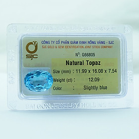 Mua Viên đá Topaz kiểm định tự nhiên mài giác oval - 66805