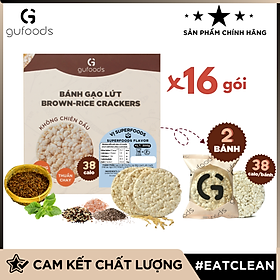 Bánh gạo lứt GUfoods (Hộp 300g = 32 bánh) - Không chiên dầu, Không đường, Từ gạo và ngũ cốc nguyên hạt, Lành mạnh, Phù hợp Eat clean, Ăn vặt healthy, Thực dưỡng, Tập gym, Thuần chay, Đa dạng hương vị