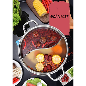 Mua Nồi Lẩu 2 Ngăn Inox Dày Có size lớn -  Nồi Lẩu Sử Dụng Mọi Loại Bếp và Bếp từ - Dụng Cụ Nhà Bếp   Dụng Cụ Nấu Ăn