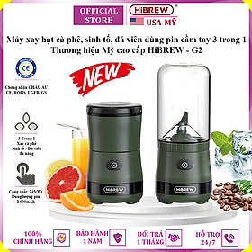 Mua Máy xay hạt cà phê  sinh tố và đá viên cầm tay dùng pin thương hiệu Mỹ HiBREW G2 cao cấp - Hàng Nhập Khẩu