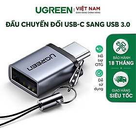 Mua Đầu chuyển đổi cổng USB 3.0 sang Type C đực UGREEN US270 | Hỗ trợ OTG | Có dây gắn móc treo chìa khóa| Hàng chính hãng | Bảo Hành 18 Tháng