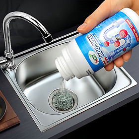 Bột thông cống cực mạnh HGO SUPER bột thông bồn cầu, bồn rửa bát, đường ống, chai 250gram