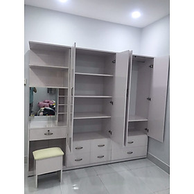 Tủ áo Juno Sofa đa năng kèm bàn trang điểm tặng ghế ngang 2m4 x cao 1m8 x 48 cm
