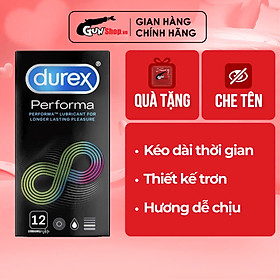 [Hộp 12 cái] Bao cao su Durex Performa - Kéo dài thời gian