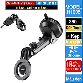 Mua Bộ giá đỡ điện thoại hít nam cham 2in 1 Choetech H01005 dán taplo hoặc kẹp khe gió xoay 360 độ (Hàng chính hãng)